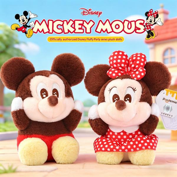 MINISO x Disney Mickey Minnie Plush Toy, Soft Stuffed Doll for Girls, Ideal Birthday Gift, Kawaii Room Decor Collection#Summervibes