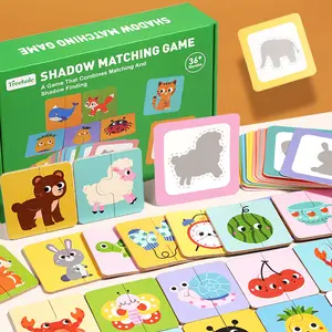 Shadow Match Animal Puzzle Game, Interactive Family Card Game, Early Education Toy for Kids, Focus Training, Concentration Game, Fun Learning Activity