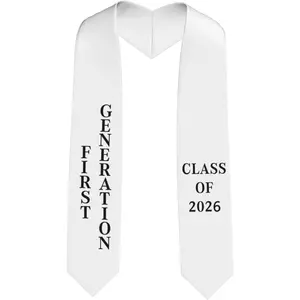 Generation Graduation Stole Class of 2026 White Graduation Stole for High School College Graduates