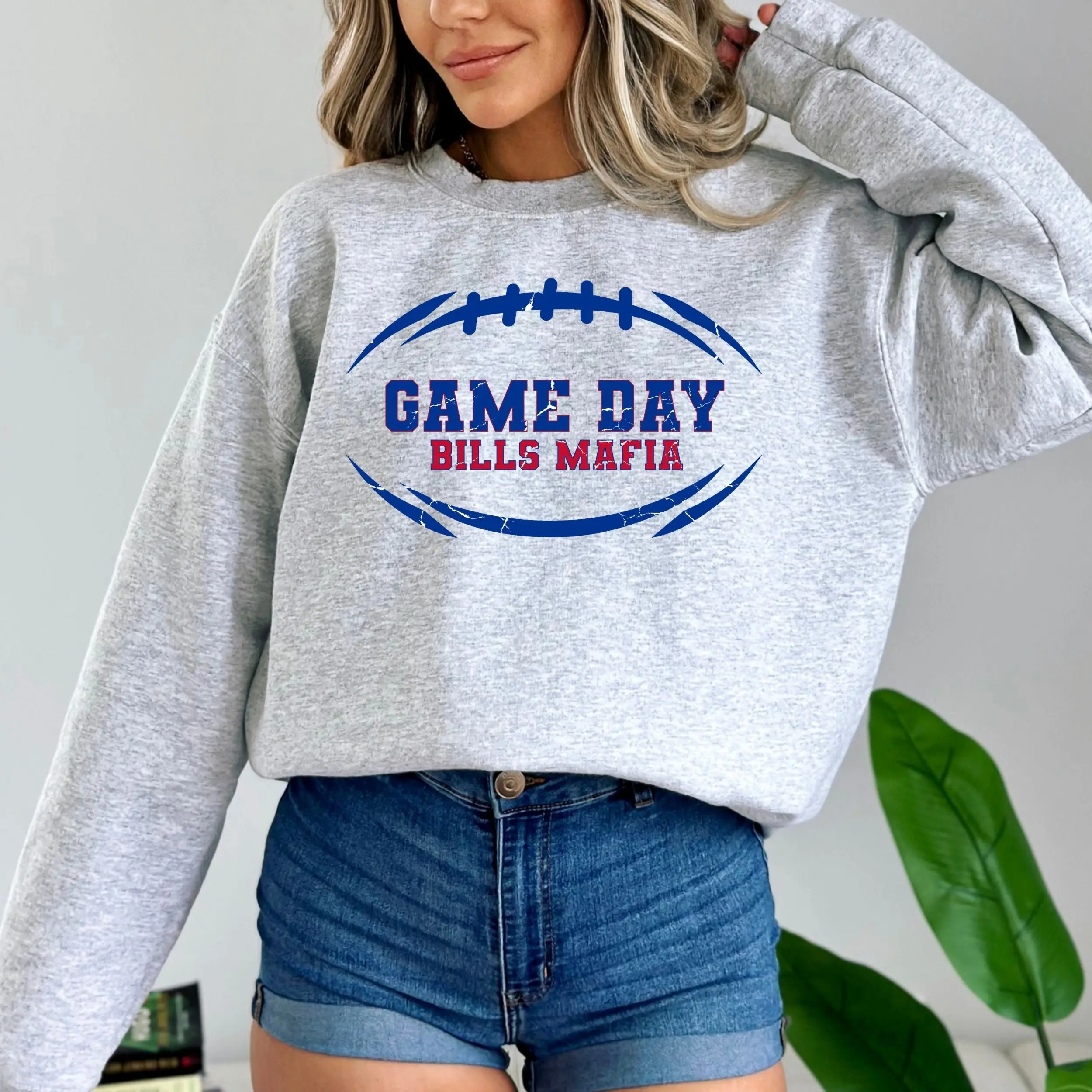 Game Day Ash Grey Crewneck