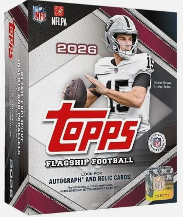 Topps Flagship Football 2026 Mega Box - 180 Cards Per Box - Chase Rare SSP's And Patch Autos