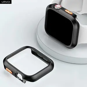 URVOI Case for Apple Watch Ultra 3 2 1 Series 11 10 9 8 7 6 SE 5 bumper PC with tempered glass film cover protector anti scratch