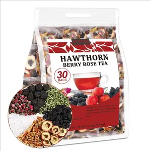 Hawthorn Lotus Leaf Tea 10g*30bags No Additives Orange Peel Black Mulberry Hawthorn Rose Herbal Tea Easter Basket Stuffers 10.58oz 300g Beverage