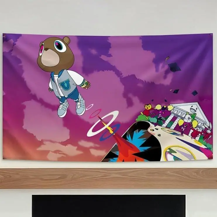Kanye Rapper Tapestry Art Prints Wall Painting Artworks Tapestries Hanging Picture Gift Bedroom Living Room Dorm Kitchen Home Decor