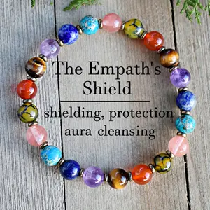 Non-Natural Crystal Adjustable Bracelet - Empath Shield for Aura Cleansing, Energy Protection, and Negative Energy Absorption