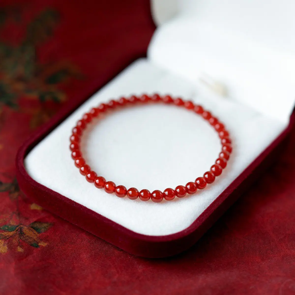 4mm Red Jasper Bracelets for Women, Handmade Round Bead Stretch Band for Daily Meditation, Elegant Casual Fashion Arm Candy Accessories, Healing Crystal Bracelet, Birthday, Handmade Detail
