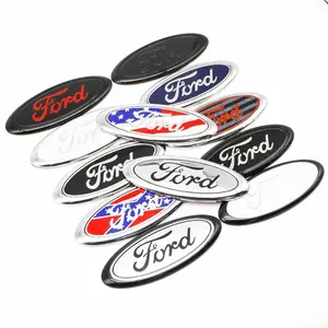 Front Grille & Rear Trunk Emblem for Ford 15cm | Fits F150, Explorer, Focus, Fusion, Escape, Mustang, Edge, Ranger | 3D Oval Logo Badg Vehicle Exterior Decoration