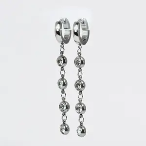 Heavens Drop Huggie Silver