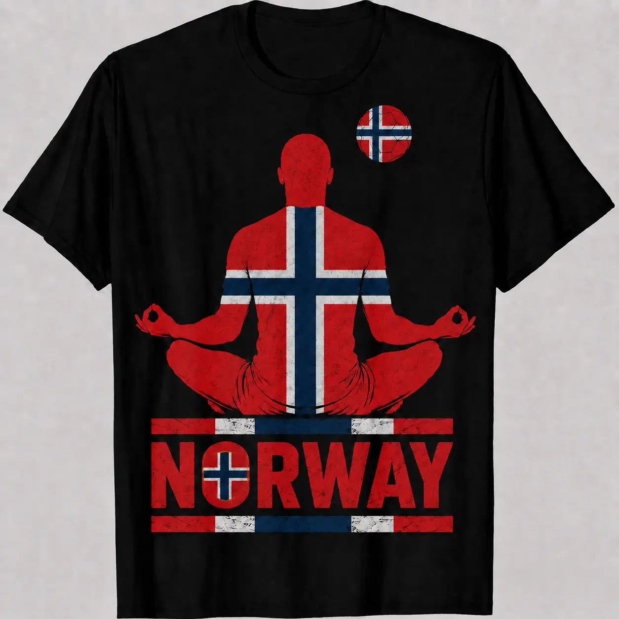 100% Cotton Norway Pride T-Shirt, Meditation  Graphic Tee, Vintage Norwegian Flag Shirt