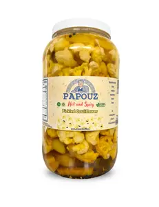 Papouz Pickled Spicy Cauliflower 128fl oz. Spicy Yellow Cauliflower