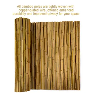 Natural Bamboo Fence Roll – 6ft x 8ft /4ft x 8ft Privacy Screen for Garden & Outdoor