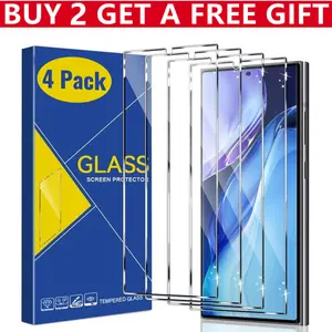 4Pcs HD Tempered Glass Screen Protector for Samsung Galaxy S25 Ultra/S25 Plus/S25/S24 Ultra/S24 Plus/S24