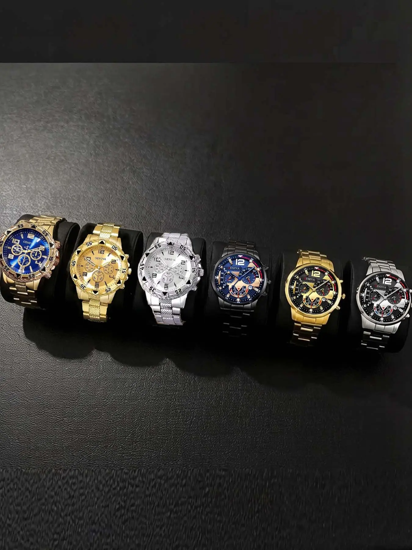 6-piece personalized dial quartz fashionable casual temperament business exquisite men's watch versatile watch Business Fashion Watches Quartz Analog Watch Quartz Watch Set