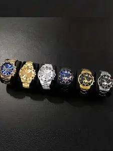 6-piece personalized dial quartz fashionable casual temperament business exquisite men's watch versatile watch Business Fashion Watches Quartz Analog Watch