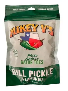 Mikey V's Dill Pickle "Gator Toes", Deep Fried Garlic Snacks, 3oz
