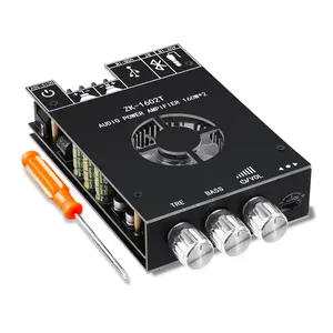 1602T Bluetooth Amplifier Board,160W+160W 2.0 Channel Amp Board with Treble and Bass Control,DC 15-36V, Bluetooth and AUX Inputs, Audio Amp Board for Home DIY Wireless Speaker, Password Free