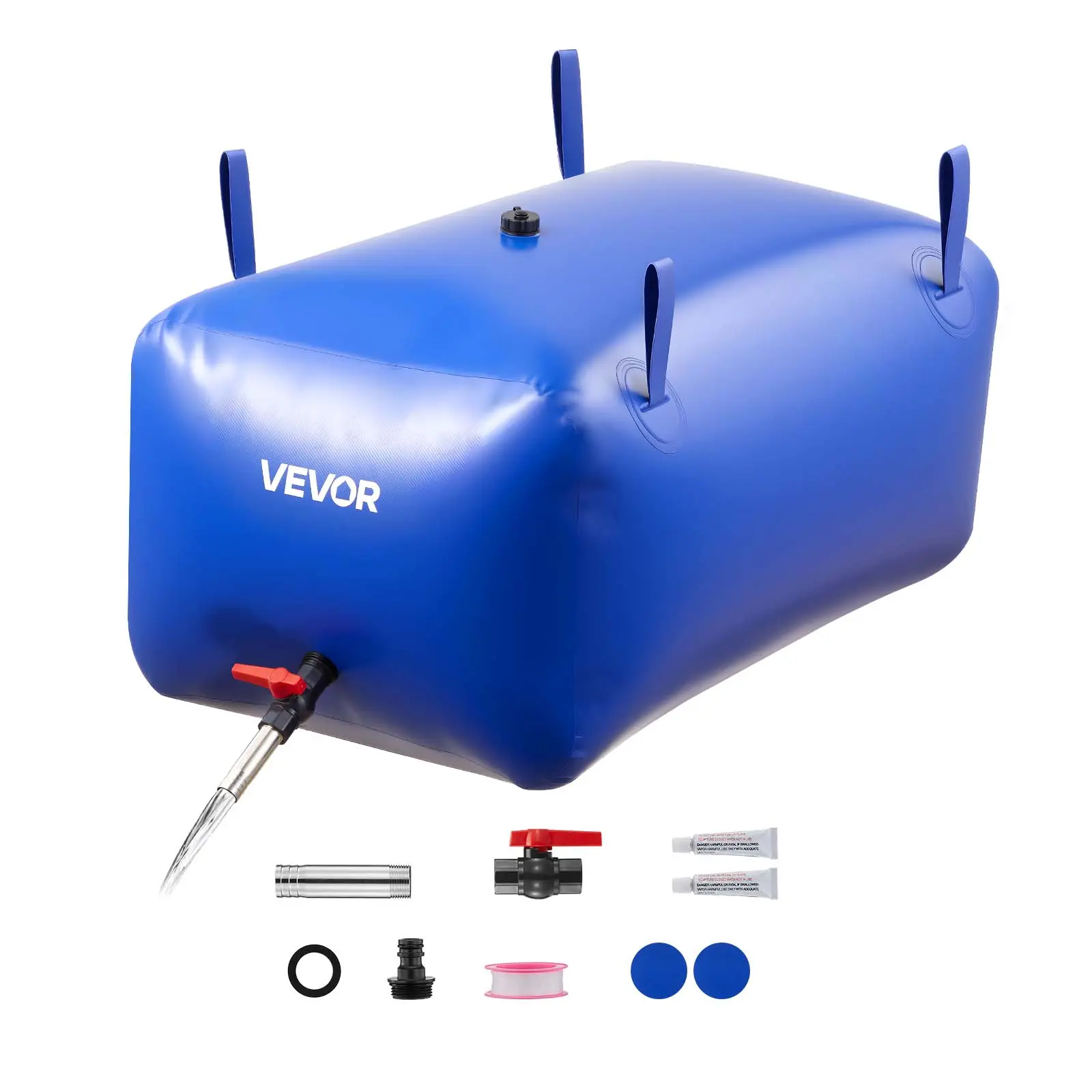 VEVOR Water Storage Bladder 63.4 Gallon Large Capacity Water Bag, Portable & Collapsible Soft Waters Container, Leakproof & Tear-Resistant PVC Emergency Waters Storage Tank for RV Truck & Outdoor Use