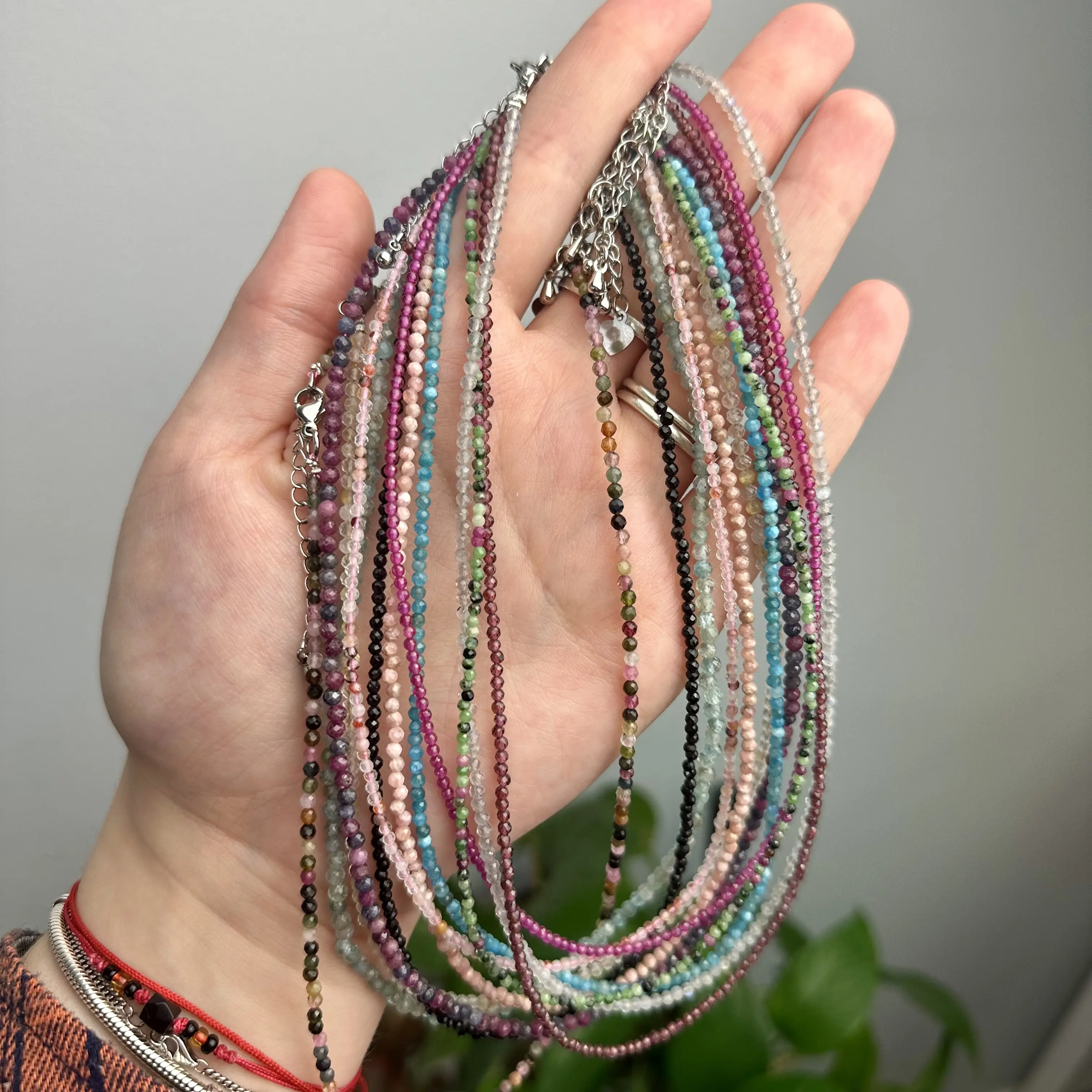Natural Beaded Moonstone Crystal Necklace - Fashion Gems Necklace with Intuitively Chosen, Unique Crystals for Women's Jewelry Accessories, Fashion Necklace