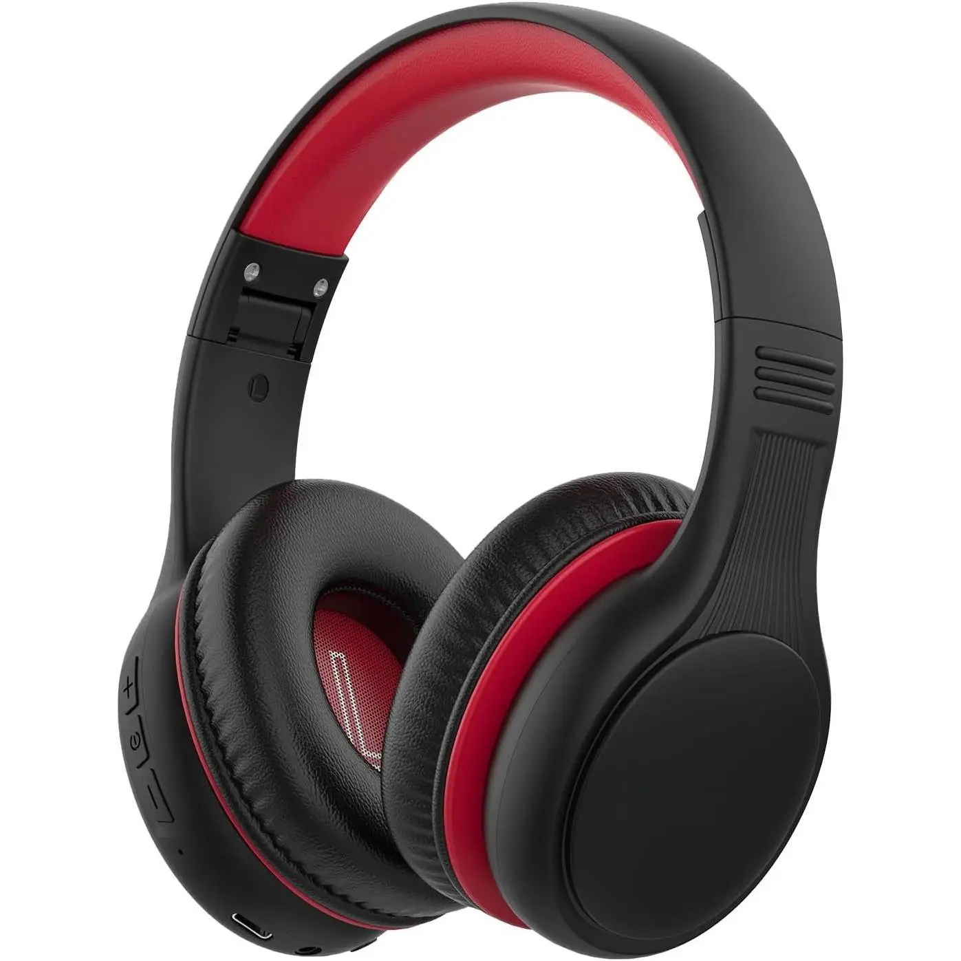 Headphones, 60 Hours Playtime,  5.4  Headphones , Type-C  , 85/94dB Volume Limited, Foldable   Headsets with Mic-Black Red