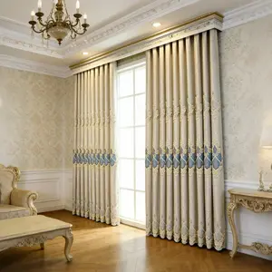 Luxury Embroidered Curtains Set of 2, European Classical Style, Light Blocking Insulation, 3D Flower Craft, Ideal for Large Apartments, Thermal Insulated Curtain, Home Decoration Curtain, Window Curtain, Home Decorative Curtain