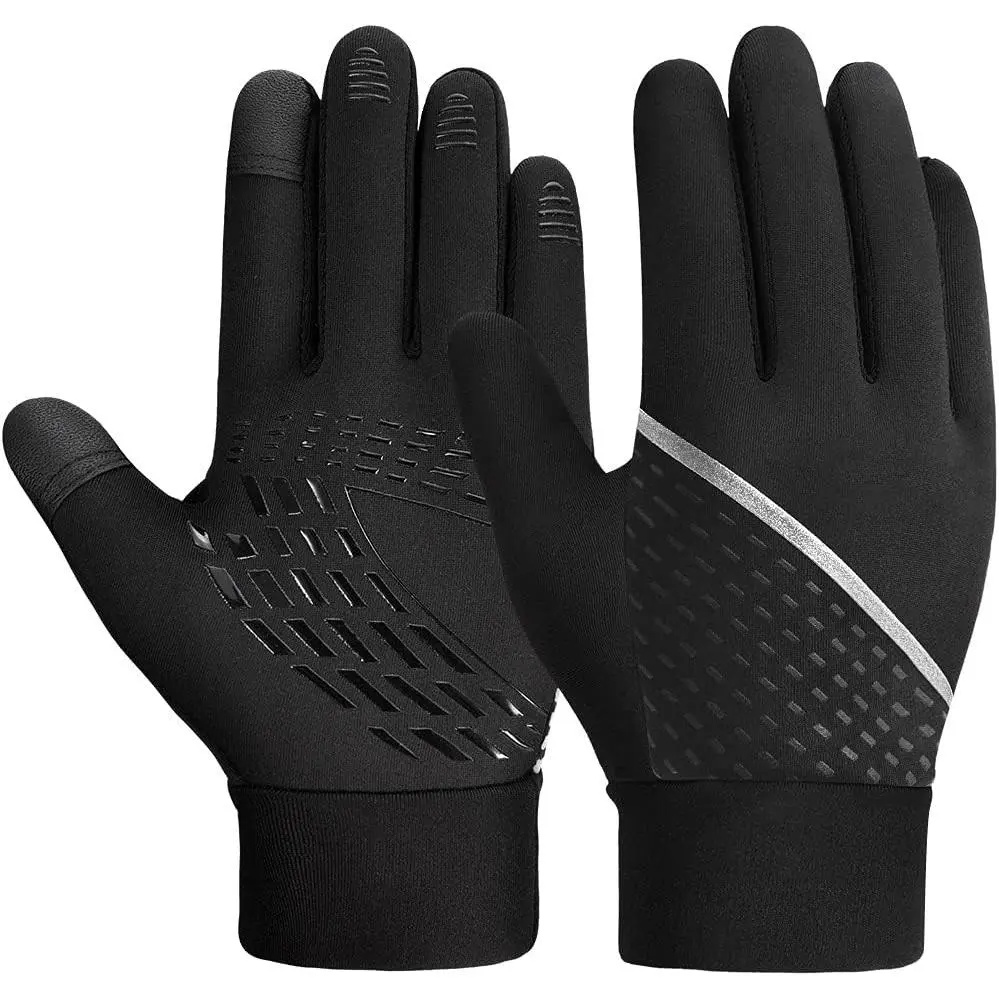 Kids' Winter Hand Gloves for Ages 4-12, Thermal Plush-Lined with Anti-Slip Palm & Touchscreen Fingers, Comfortable Snug Fit for Biking & Running, Reflective