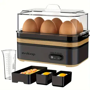 EVOLOOP Rapid Egg Cooker 6 Egg Capacity BPA free Electric Egg Cooker for Hard Boiled Eggs, Poached Eggs, Scrambled Eggs, or Omelets，Easy and Convenient Way to Prepare Delicious Eggs ,outdoor gear Kitchen Appliances