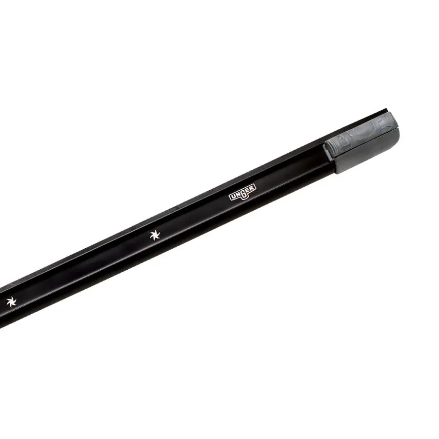 Unger Ergotec Ninja Squeegee Channel - Lightweight Extruded Aircraft Aluminum T6 for Streak-Free Window Cleaning with Soft Rubber & SmartClip End Clips