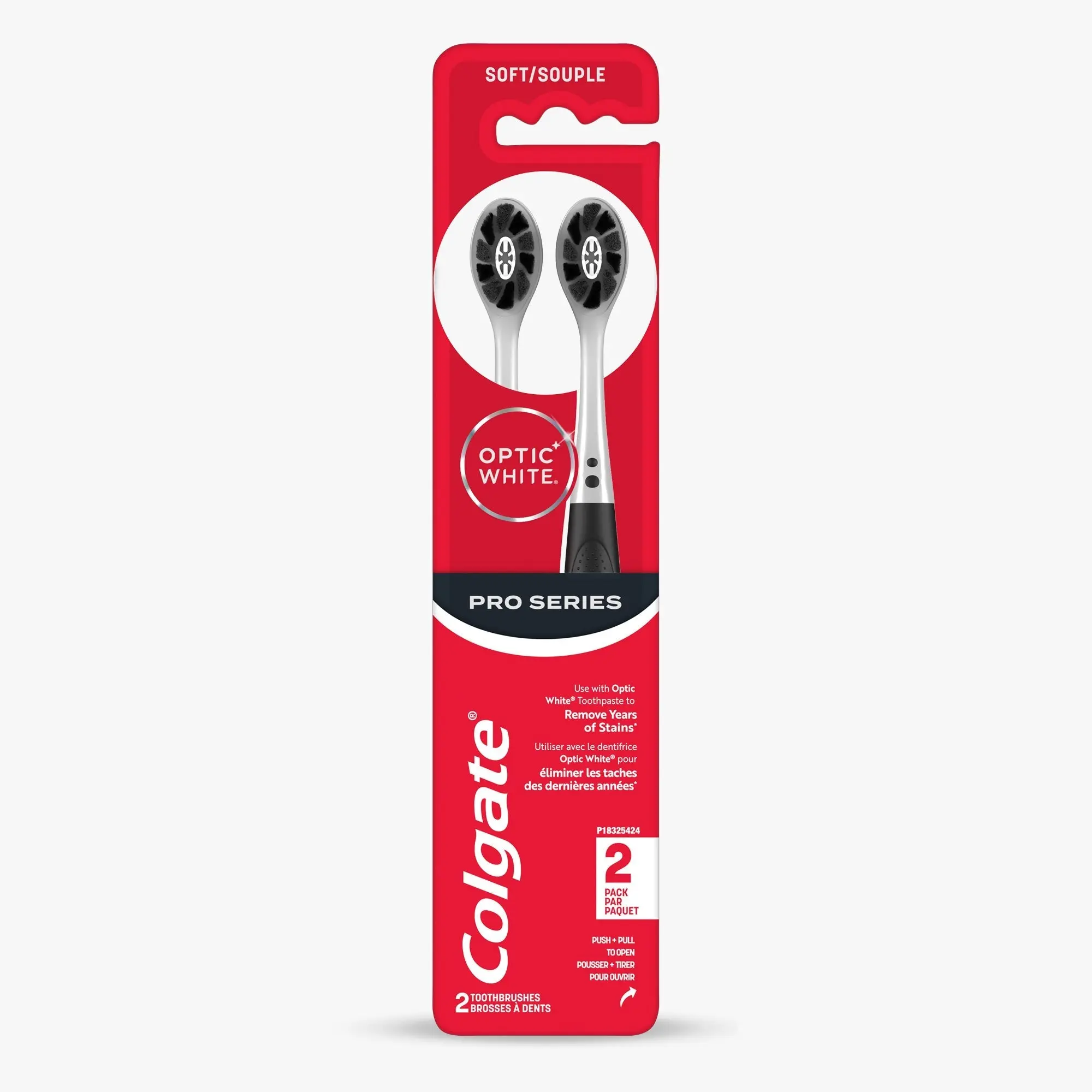 Colgate Optic White Pro Series Manual Toothbrush, 2 Pack