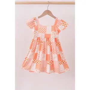 Orange Tennessee patchwork dress