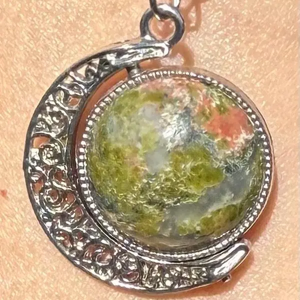 Unakite & Yellow Calcite Double Sided Reversible Crystal Necklace natural gemstones #handcrafted