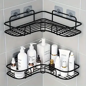 Corner shower stand - Rust-proof, wall-mounted bathroom storage rack, suitable for storing shampoo, toner and cosmetics.