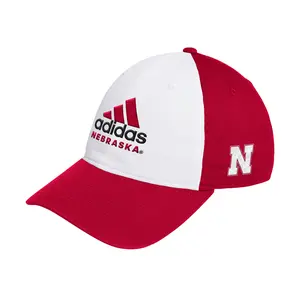 adidas Mens Nebraska Cornhuskers Slouch Adjustable Cap  - White