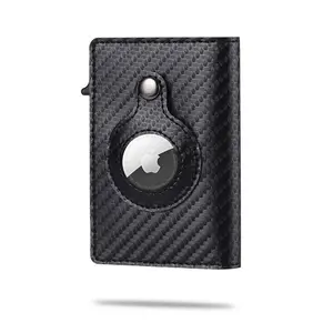 2026 For Apple Airtag Wallet Men Carbon Fiber Fashion ID Credit Card Holder Rfid Slim Airtag Slide Wallet Designer Cardholder