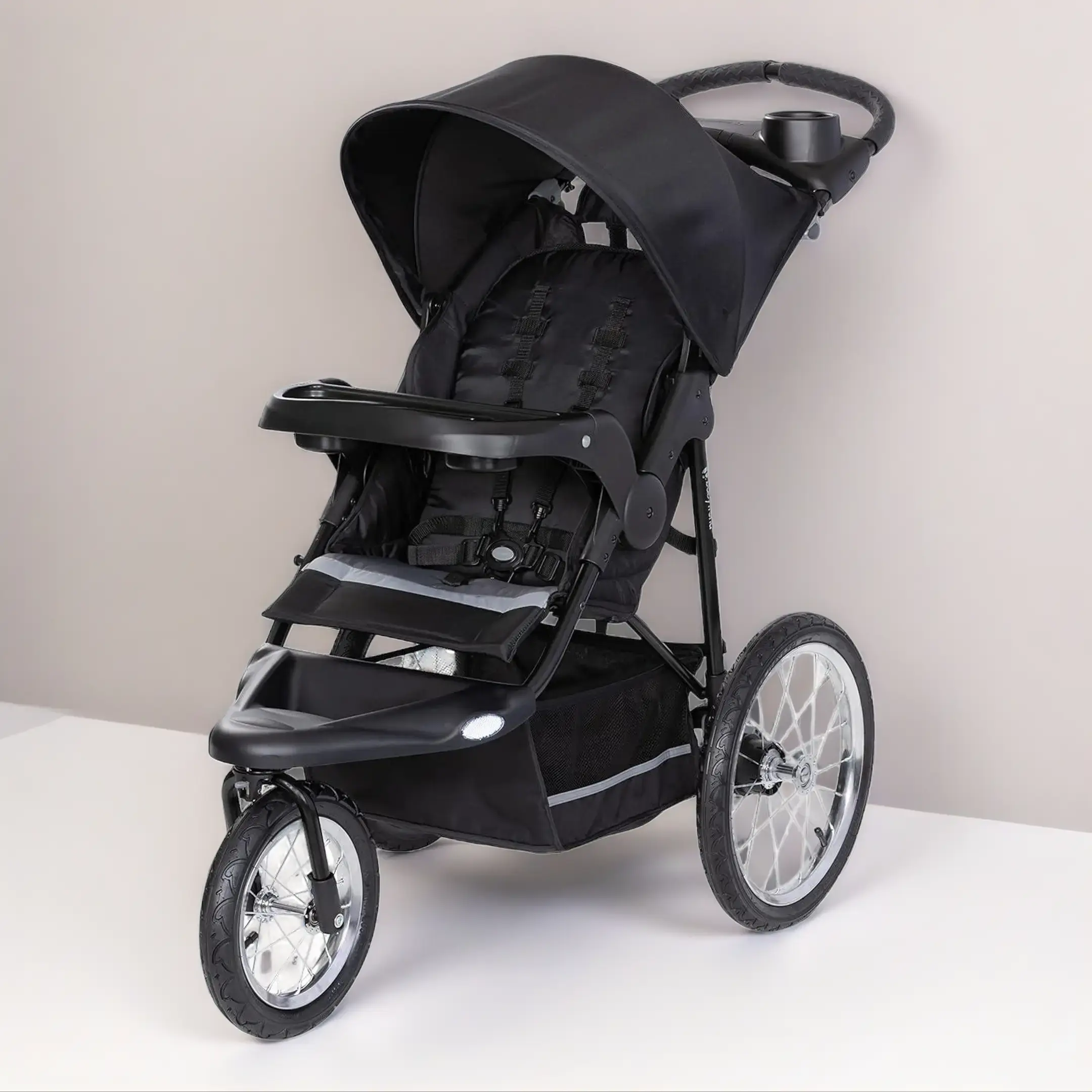 All-Terrain Jogging Stroller for Running - Expedition Baby Stroller with Durable Frame, Smooth Ride for Outdoor Adventures, Dash Black, Unisex, Plain, Aluminium Alloy, Hand-Operated Brake