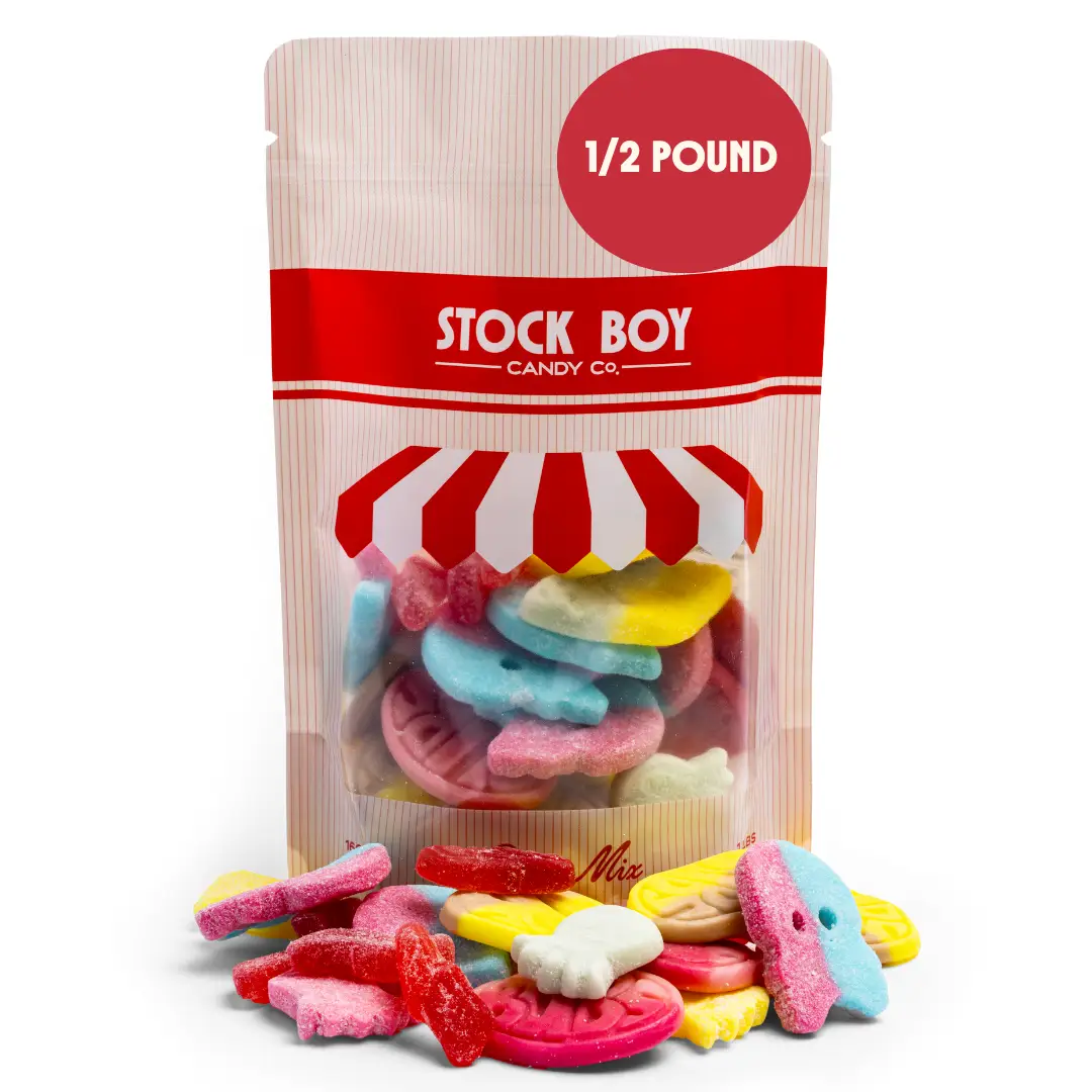 Bubs Mixed Assortment Bag 1/2 Pound - Vegan Gummies Bonbon - Swedish Candy Snack Sweet swedish candy candy jar Fruit Chewy Soft Bites Berry