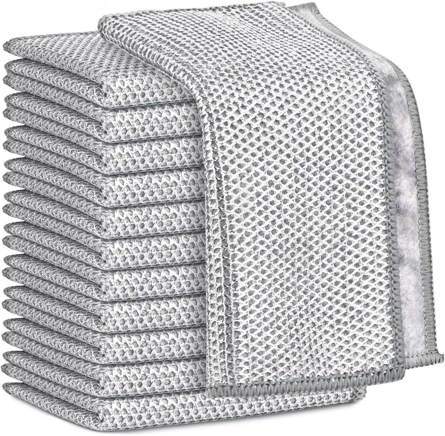 10 sets of multi-functional double-layer mesh woven dishcloths, reusable scratch-resistant dishcloths, non-scratch metal cloths, kitchen rags, kitchen cleaning cloths, suitable for dry and wet cleaning of countertops, tableware and sinks in the kitchen.