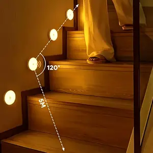 6-Pack USB Rechargeable Motion Sensor Lights, 8 LED Wireless Night Light, Staircase Induction Lamp, Sports Detection Light