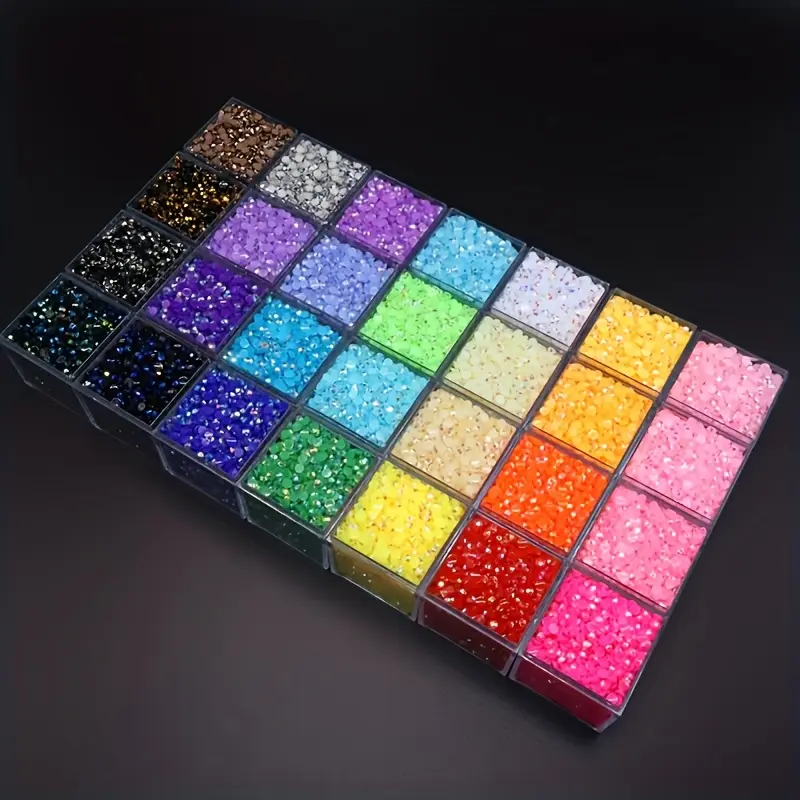 Unisex 24,999 Pcs 3mm Mixed Resin Rhinestones - 140g No Box Nail Art Accessories, Reusable Gems for Handcrafting, Home & Festive Party Supply Gifts
