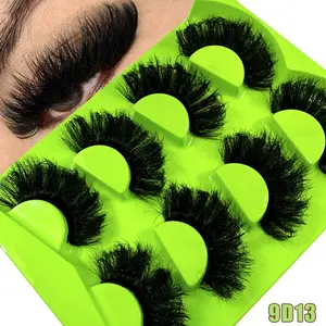 4 Pairs 9D Thick 20-25mm Synthetic Mink Eyelashes, Dense Voluminous Dramatic Curled Lashes, Reusable Party Celebration False Eyelashes, Volumized False Eyelashes