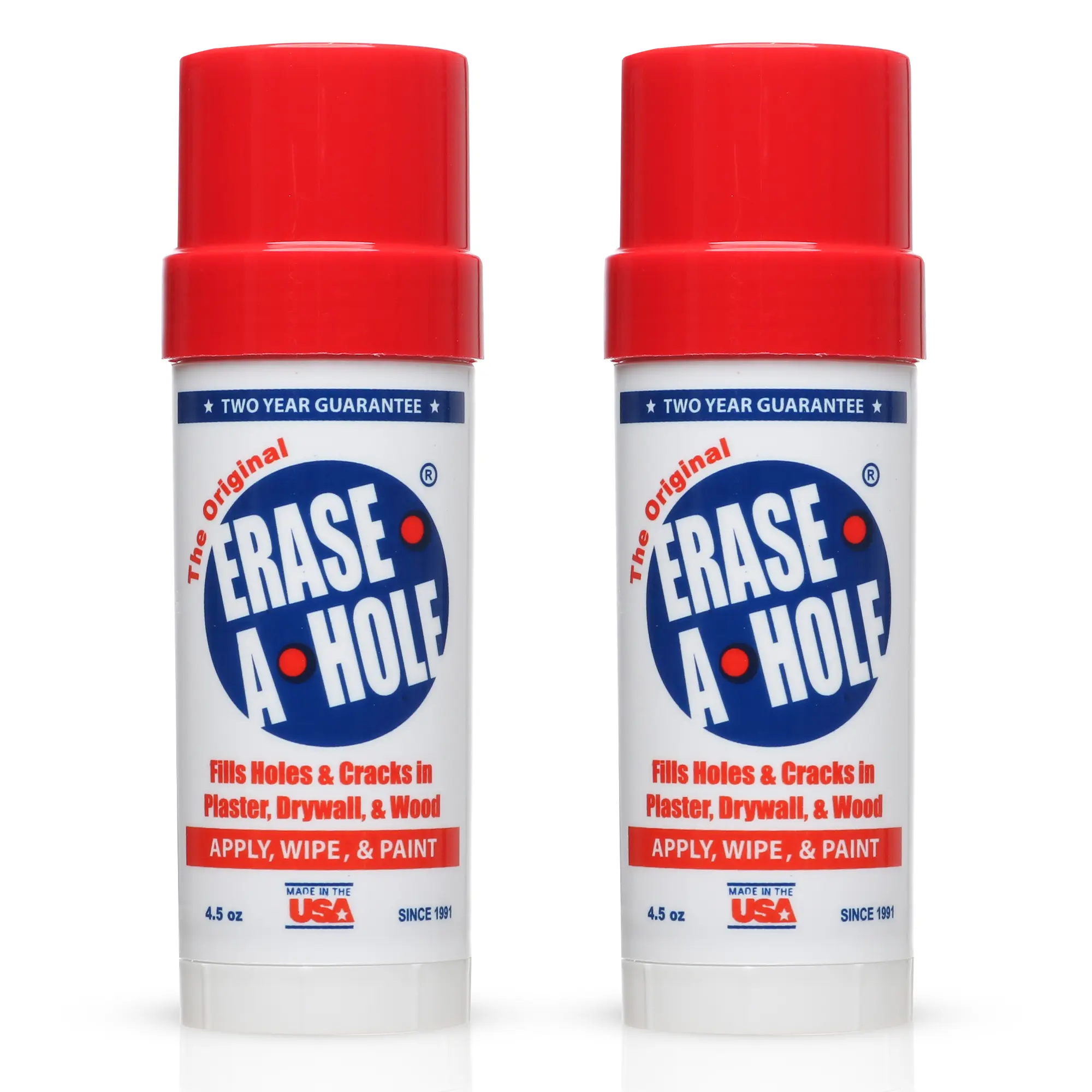 Erase-A-Hole Wall Putty - Fast-Acting Heavy Weight Compound for Holes & Cracks in Drywall, Wood & Plaster - Portable Handheld Applicator Gift Repair