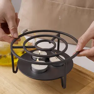 1pc Portable Teapot Warmer – Candle Powered Tea Heater, Home Teapot Stand with Heat Resistant Design, Universal Round Tea Warmer Base for Brewing and Keeping Tea Hot, No Electricity Needed