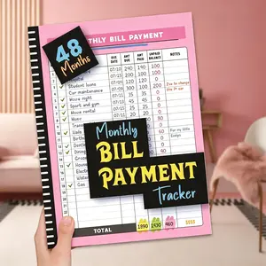 48-Month Monthly Bill Payment Tracker Notebook, Color-Coded Accounting Supplies for Family Financial Budget Planners – Track Expenses, Payment Logs & Debt Repayment Plans with Notes Section for Money Management