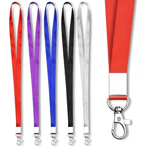 5 Colors Badge Lanyards with Clip for ID Badges & Keys, Premium Neck Lanyard Strap for Teacher, Kids, Men, Women, Badge Lanyard for Cruise, Keys, Wallet, Phone, USB, Keychain, 5 PCS Employees Swivel Hook School Students Workers