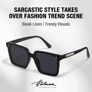 HELMER - Oversized Square Sunglasses 7989 - StylishUnisex UV400 Protection Fashion Shades for All Seasonsdeluxesunglasses faishion