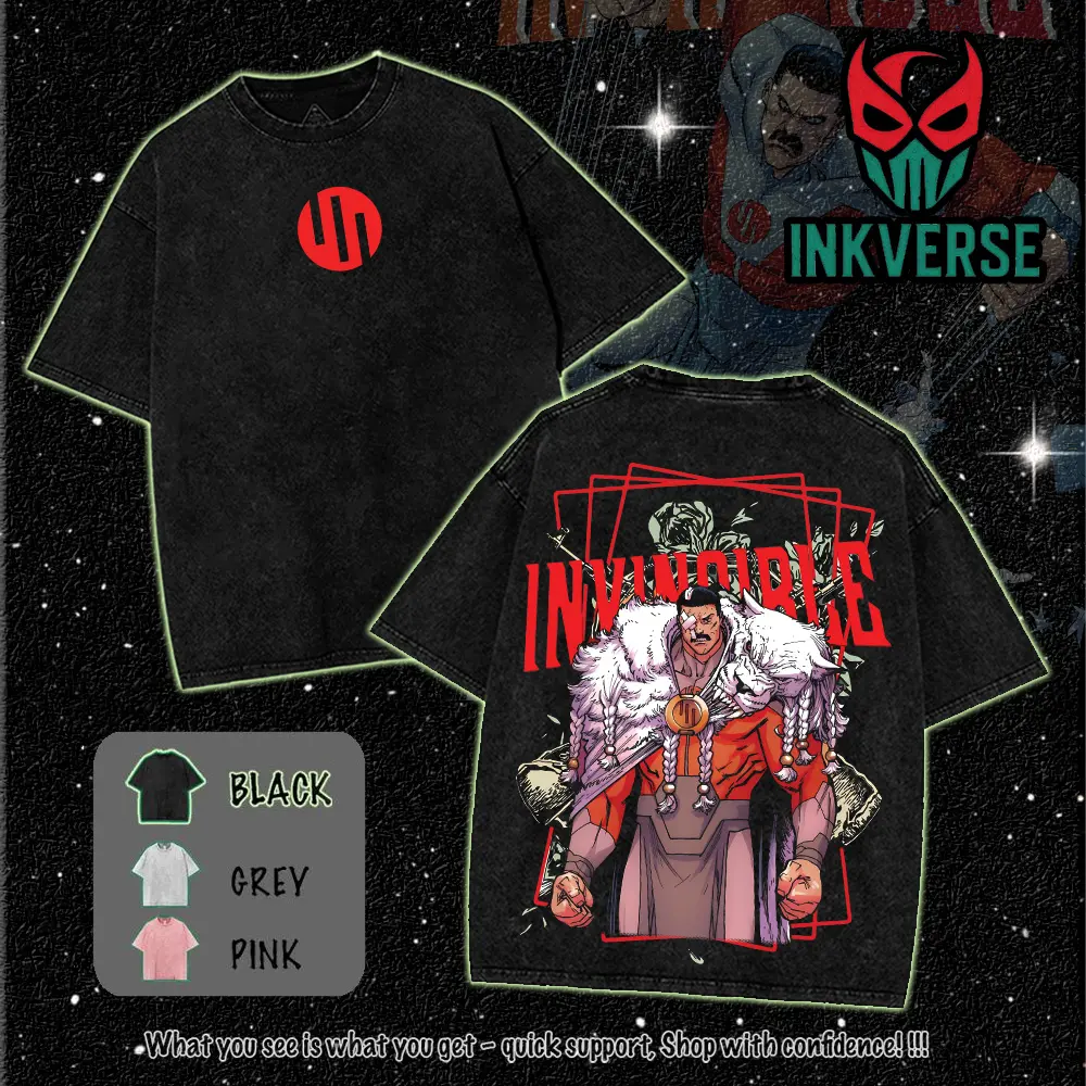 Thragg Viltrumite Invincible Universe v2 , Invincible Comics T-Shirt, TV Show Comics Washed T-shirt invincible war graphic tee Menswear streetwear lover