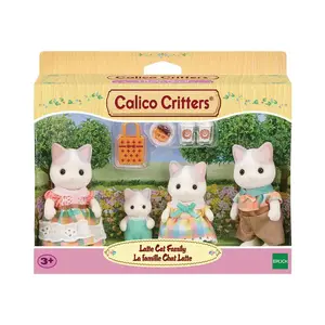 Calico Critters Latte Cat Family - Includes Sister, Father, Storytelling & Pretend Play Accessories, Stuffed Toy Set for Kids