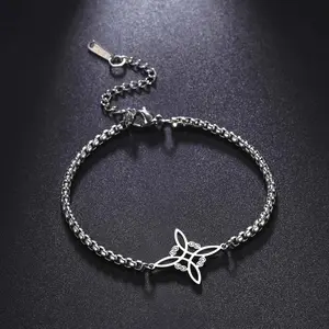 Witch knot bracelet stainless steel cross knot bracelet adjustable gift daily match
