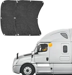 Truck Accessories 2pcSemi Truck Side Window Sunshade for Volvo VNL & International Trucks 98% UV Protection Durable Polyester Mesh Foldable & Portable tiktokshopspringglowup