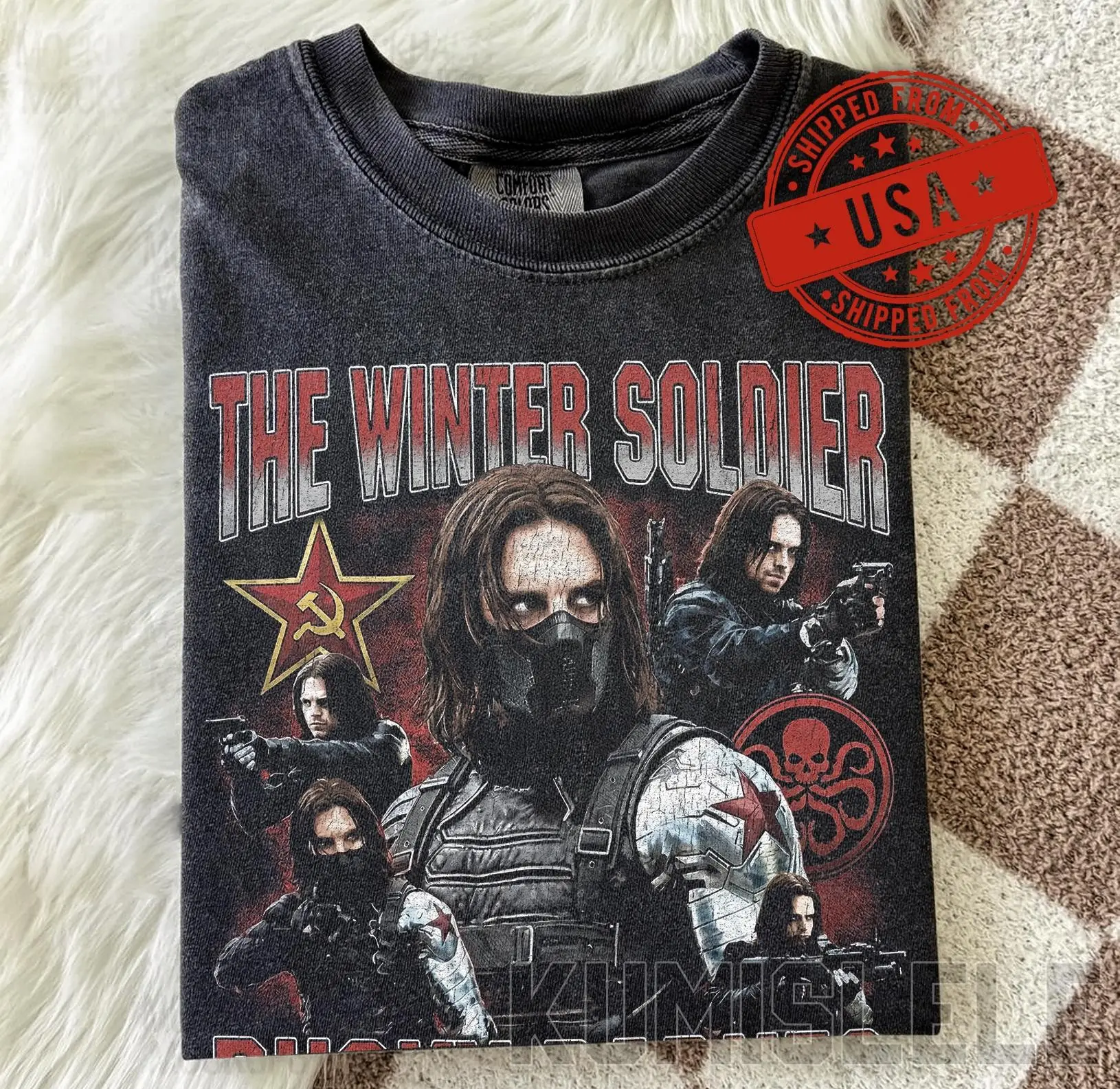 Comfort Colors Bucky Barnes Shirt, The Winter Sodier T-Shirt, Sebastian Stan Retro 90s Bootleg Tee, Vintage Hero Merch, Fan Gift