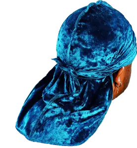 Premium Crushed Velvet Turquoise Blue Durag
